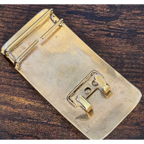 Vintage Gold Plated Belt Buckle With Black Stones. - Picture 3 of 3